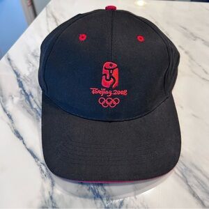 Beijing 2008 Olympics NWOT Strap Back Cap Hat Black Red Licensed Apparel Collect